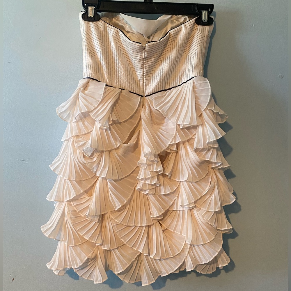 BCBGMaxAzria Ivory Strapless Ruffled Mini Dress - Picture 2 of 6